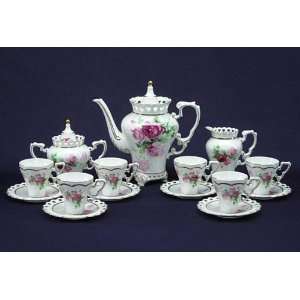   Star YL365 15 Piece Coffee Set with Rose Design