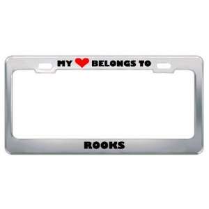 My Heart Belongs To Rooks Animals Metal License Plate Frame Holder 