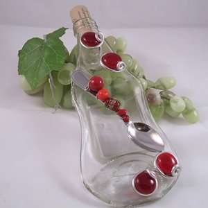   Beaded Mini Wine Bottle Serving Dish with Spoon