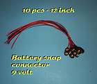 10 pcs   9V BATTERY SNAP CONNECTOR   12 INCH   9 VOLT CLIP ON TYPE