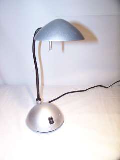 Silver Halogen Desk Lamp with Adjustable Neck  