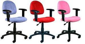 NEW HOT PINK, RED OR BLUE OFFICE DESK CHAIRS W ADJ ARMS  