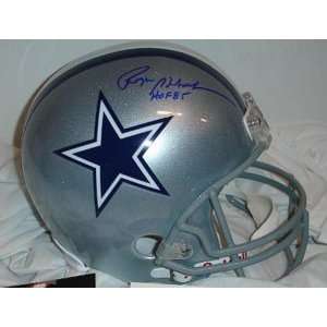  Roger Staubach Memorabilia Signed Dallas Cowboys Riddell 