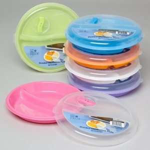   Plates with Vented Lids   (Set of 6 Color Bottoms