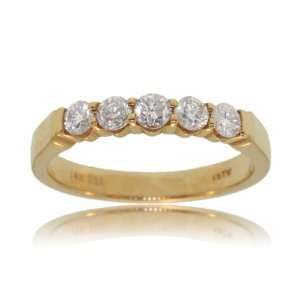  Diamond Anniversary Ring 14K Gold Ladies Wedding Band 