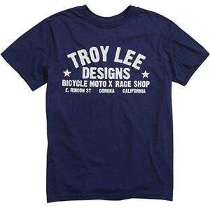    Troy Lee Designs Race Shop T Shirt   Medium/Navy Automotive