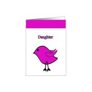   Birthday, cute, bright pink digital art bird Card Toys & Games