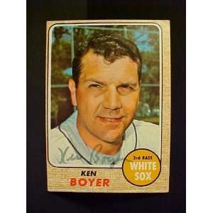  Ken Boyer Chicago White Sox #259 1968 Topps Autographed 