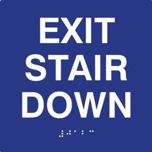    ADA Exit Stair Down Sign with Braille   6x6