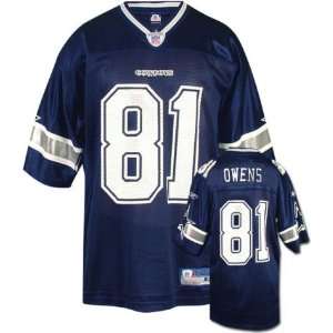  Kids Dallas Cowboys #81 Terrell Owens Navy Replica Jersey 