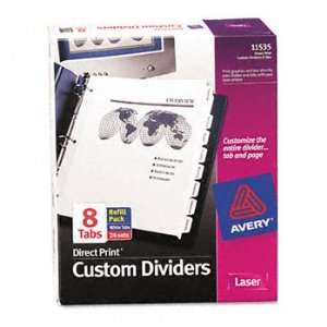 Direct Print Punched Presentation Dividers, 8 Tab, Letter 