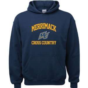 Merrimack Warriors Navy Youth Cross Country Arch Hooded Sweatshirt 