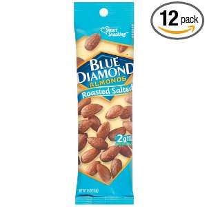 Blue Diamond Almonds, Roasted Salted, 1.5 Ounce Packages (Pack of 12 