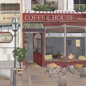 Coffee House Corner Finest LAMINATED Print Kate and Liz Pope 12x12