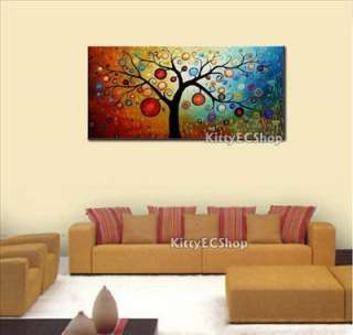   Modern money Tree Abstract Oil Canvas Painting Wall Home Decoration