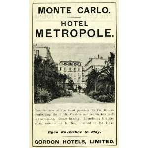 Ad Hotel Metropole Monte Carlo Gordon Automobile Facade France Riviera 
