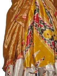 KARIZA Vintage Indian Silk Wrap Skirt Dress Coral Reef  