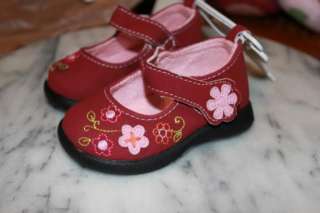 Koala Baby Girls Dress Shoes Pink with Embroidery Size 2 or 5  