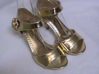 Girls Gold Dress Shoes Pageant Heels(T 10) Yt Sz 9  