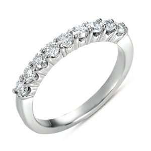  14k .54 Dwt Diamond White Gold U Wedding Band Ring 