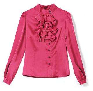 2012Brand Fashion Women Shirt Luxury Victorian Retro Ruffle Blouse 