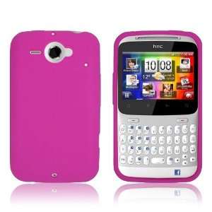  HTC CHACHA / STATUS   HOT PINK SOFT SILICONE SKIN CASE 