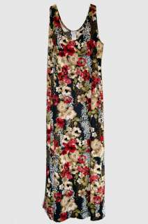   SIZE 2X & 3X FULL LENGTH MULTI COLORED FLORAL PATTERN DRESS  