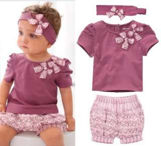   Short Top+ Pants+Headband Girl Baby Costume Clothing clothes  