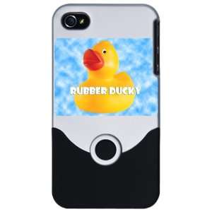  iPhone 4 or 4S Slider Case Silver Rubber Ducky Boy HD 