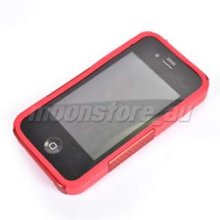 HARD MESH SILICONE CASE COVER APPLE IPHONE 4 4G RED  