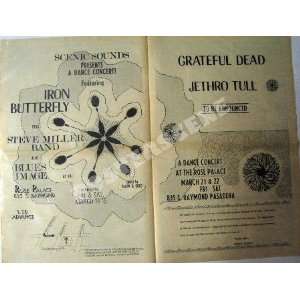 Grateful Dead Jethro Tull Concert Ad Poster 1968 