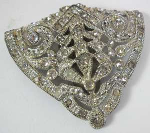   RS Clear Rhinestone Triangle Dress Clip STUNNING Missing Stones  