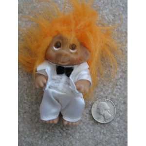   Norfin Troll White Tux Groom / Usher Troll with Orange Hair
