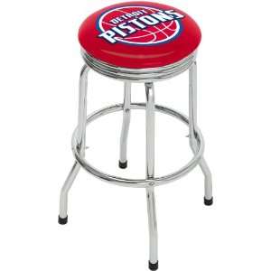  Red Piston Single Foot Ring Barstool with Swivel 