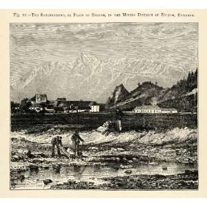  1882 Steel Engraving Sohlergrund Plain Zolyom Hungary Mountain 