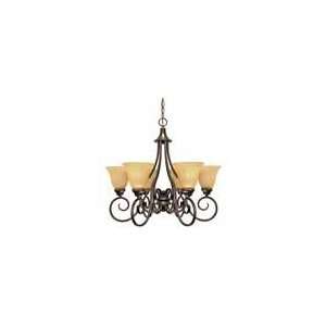  Moulan   6 Light   25   Chandelier   W/ Champagne Linen 