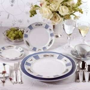  Mottahedeh Birdsong Blue 5 Piece Place Setting Dinnerware 