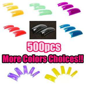 500 Clear Color Mix French Acrylic False Nail Art Tips  