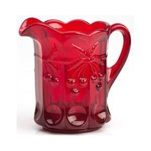  Mosser Glass Cherry Pitcher   Red