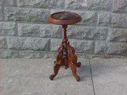 VICTORIAN WALNUT DISH TOP STAND FANCY BASE & CARVED  
