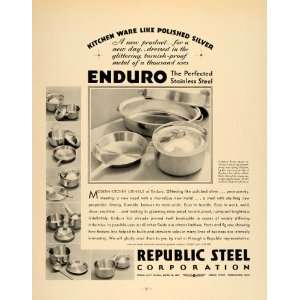   Steel Kitchen Ware Republic   Original Print Ad
