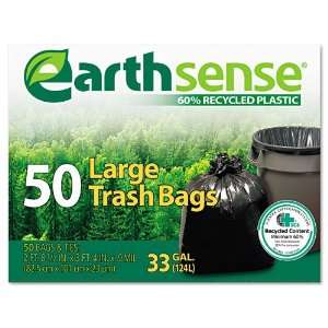  Webster  EarthSense Recycled Can Liners, 33 gal, Black 