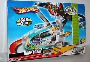 HOT WHEELS MOTORIZED DROP FORCE TRACK SET, CAR INCLUDED   NEW  