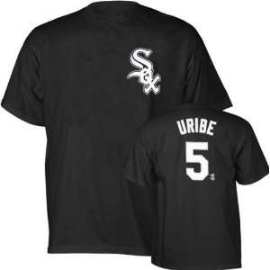  Juan Uribe Black Majestic Player Name and Number Chicago 