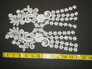 LACE APPLIQUES OFF WHITE 1 PAIR 12 INCHES LONG SEW ON  