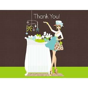   Folded Thank You Note   Chic Crib Mom (Blue)