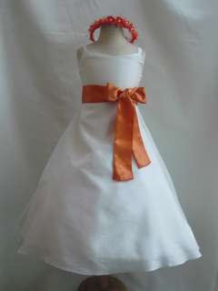 NEW IVORY BURNT ORANGE PARTY FLOWER GIRL RECITAL GOWN DRESS 1 2 4 6 8 