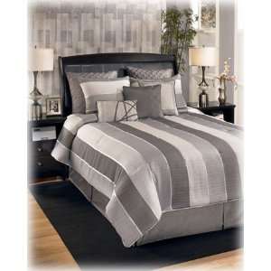  10 Piece King Silver Modern Bedding Set