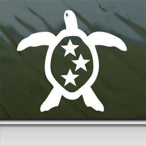  Triple Star Honu Sea Turtle White Sticker Laptop Vinyl 