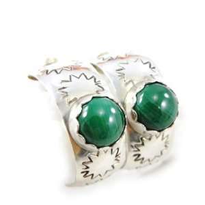  Hoops silver Hopis malachite. Jewelry